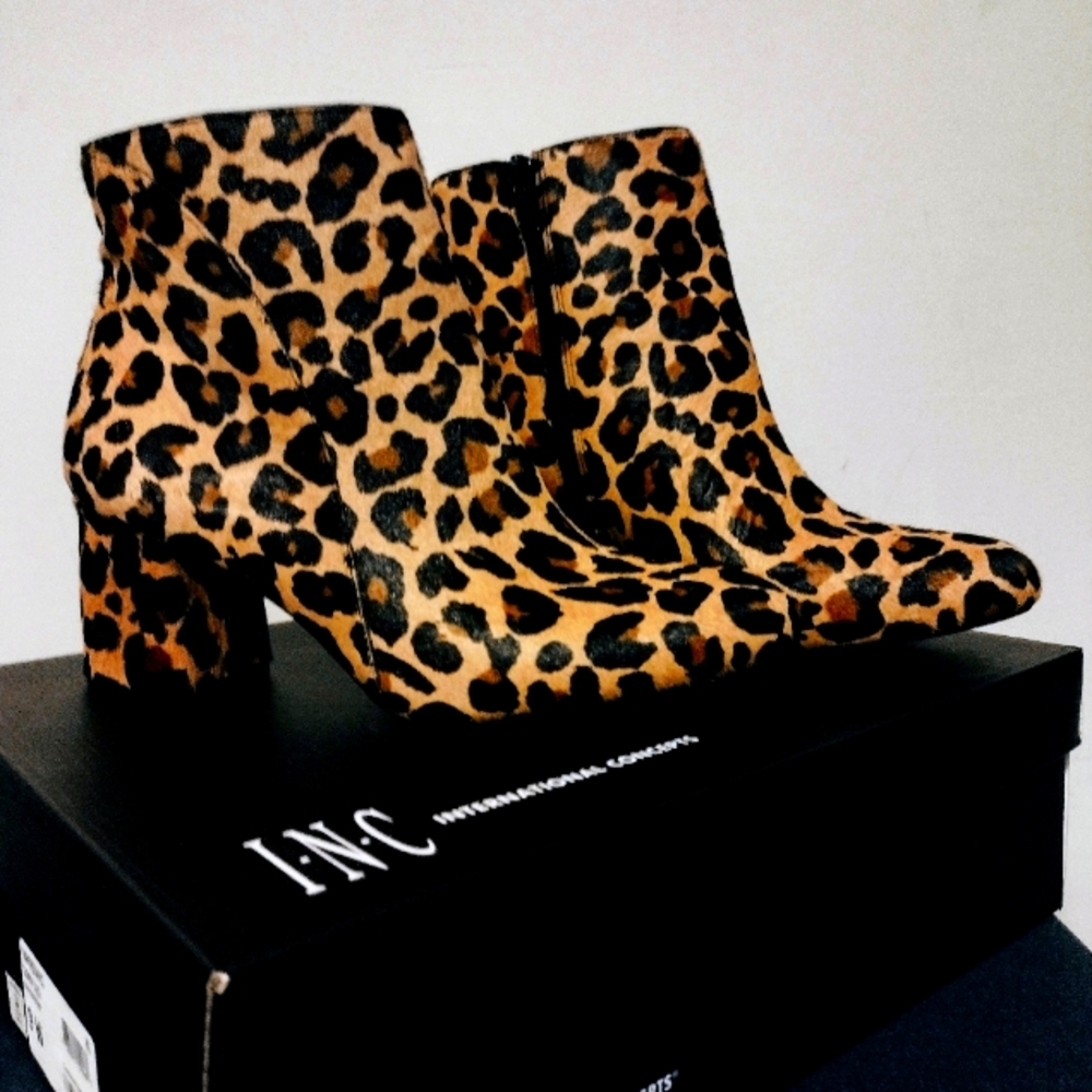 INC LEOPARD BOOTS